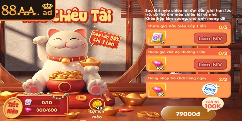 Mèo chiêu tài 88AA là slot game trực tuyến lấy chủ đề từ chú mèo Maneki Neko
