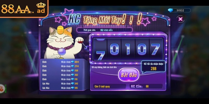 Hiệu ứng ánh sáng và âm thanh phát ra là tín hiệu vòng quay may mắn 